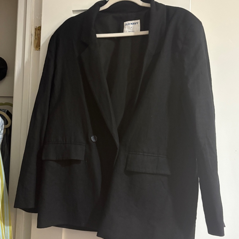 Old Navy Women's Classic linen Black Blazer